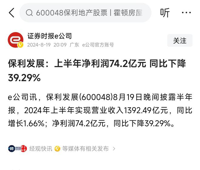 保利地产股票最新动态，市场走势、行业展望分析